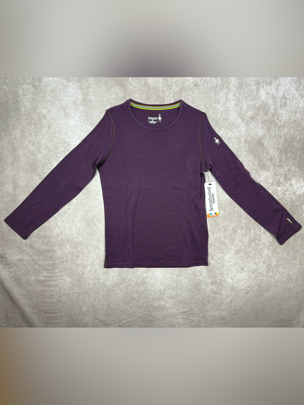 NEW Smartwool Classic Thermal Merino Wool Base Layer Top Kids XL Purple Crew